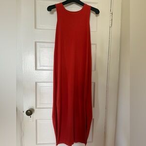 Cuyana Blood Orange Draped Back Sleeveless Maxi Dress Size XS
